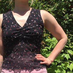 Vintage Embroidered Floral Tank